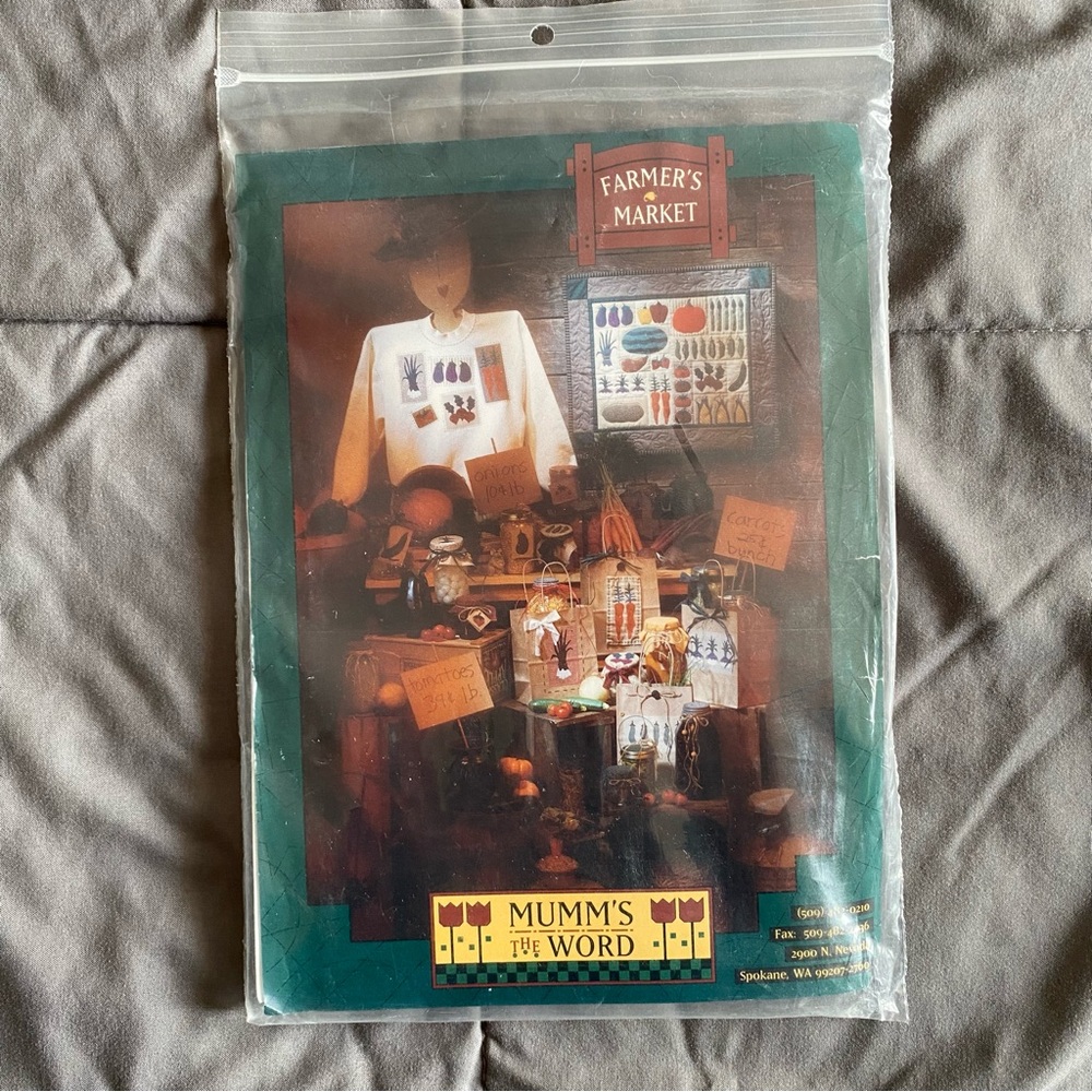 VTG 1994 Mumm’s the Word Farmer’s Market Quilt Wall Hanging Sweatshirt Pattern